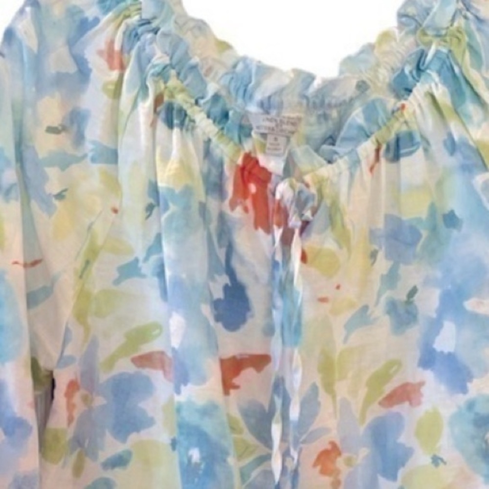 Hester & Orchard Floral frenzy  Boho linen blend  Top Small - Picture 2 of 5